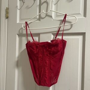 Elegant Red Lace Bustier